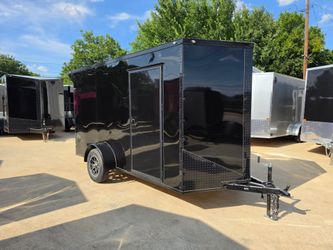 2026 New 6x12 SA Screwless Enclosed Trailer | Blackout | Spoiler Package | .08 Exterior | 1171 (Black)