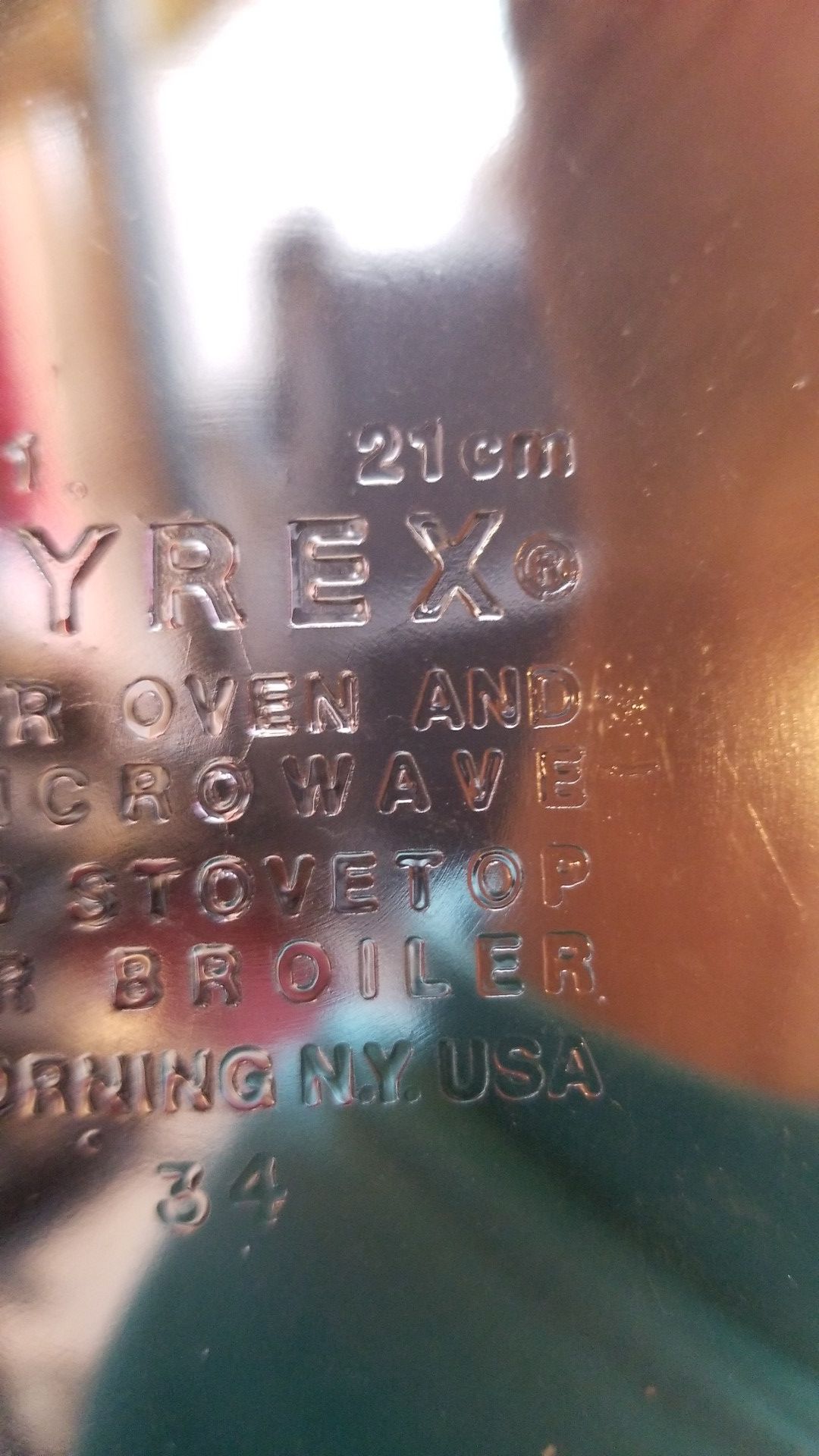 Pyrex pie or casserole dish