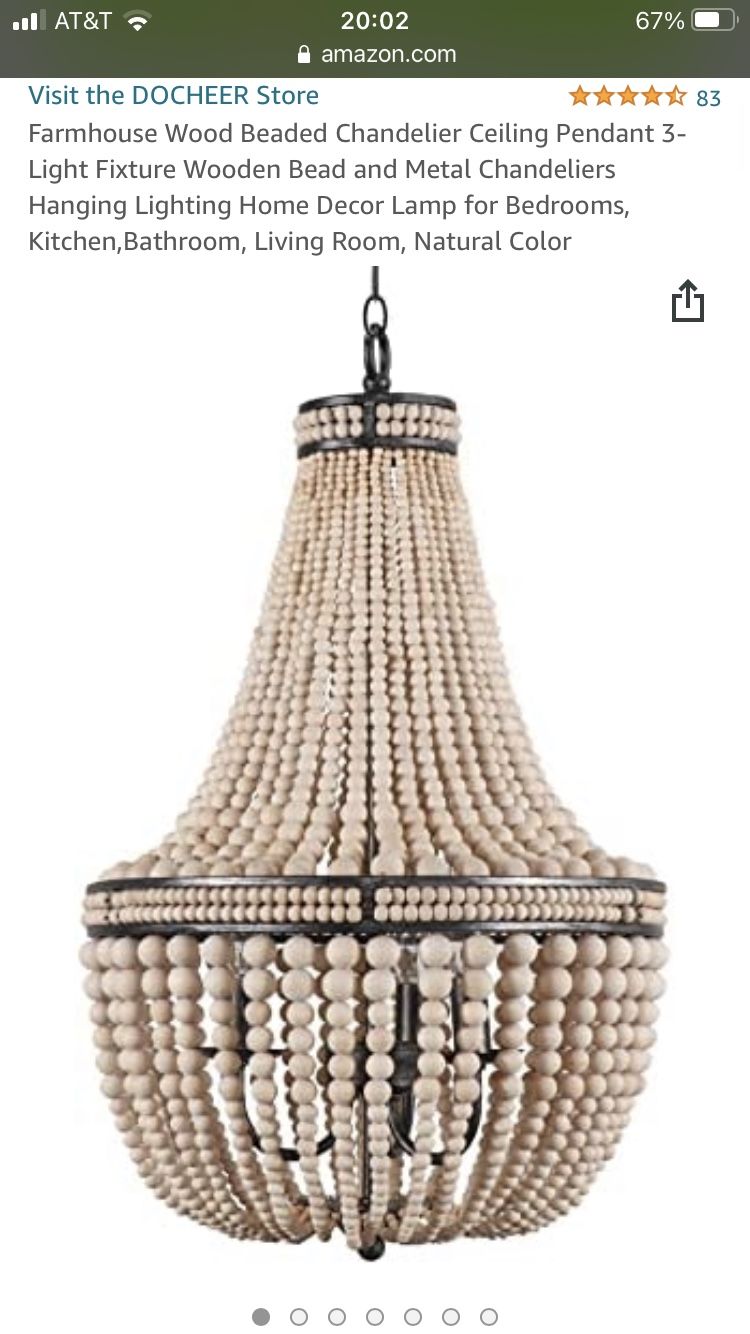 Wooden Bead Chandelier Light