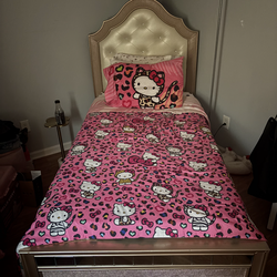 Rose gold twin bed set