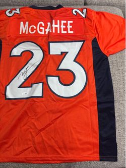 WILLIS MCGAHEE Signed Autograph Custom Jersey- JSA Coa - Denver Broncos