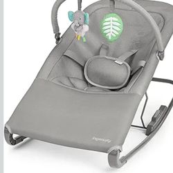 Ingenuity Nestle Vibrating Rocker, Lightweight Foldable Infant Seat with Breathable Fabric