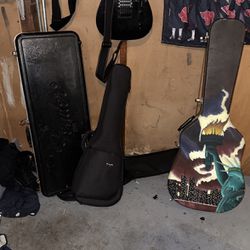 Guitar Cases Hard shell Fender And Custom Painted One 