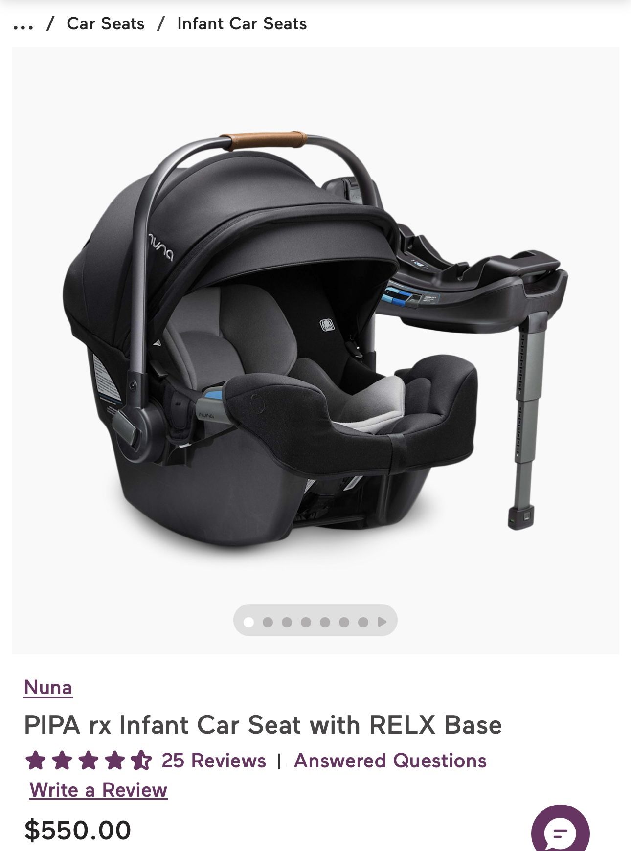 Nuna Pipa Rx Infant Car Seat And Two Bases