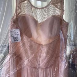 Pink Bridesmaids Dress/ Prom Evening Gown 