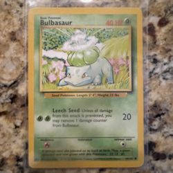BULBASAUR Base Set # 44/102 Pokemon TCG Common Card 1999 Ungraded