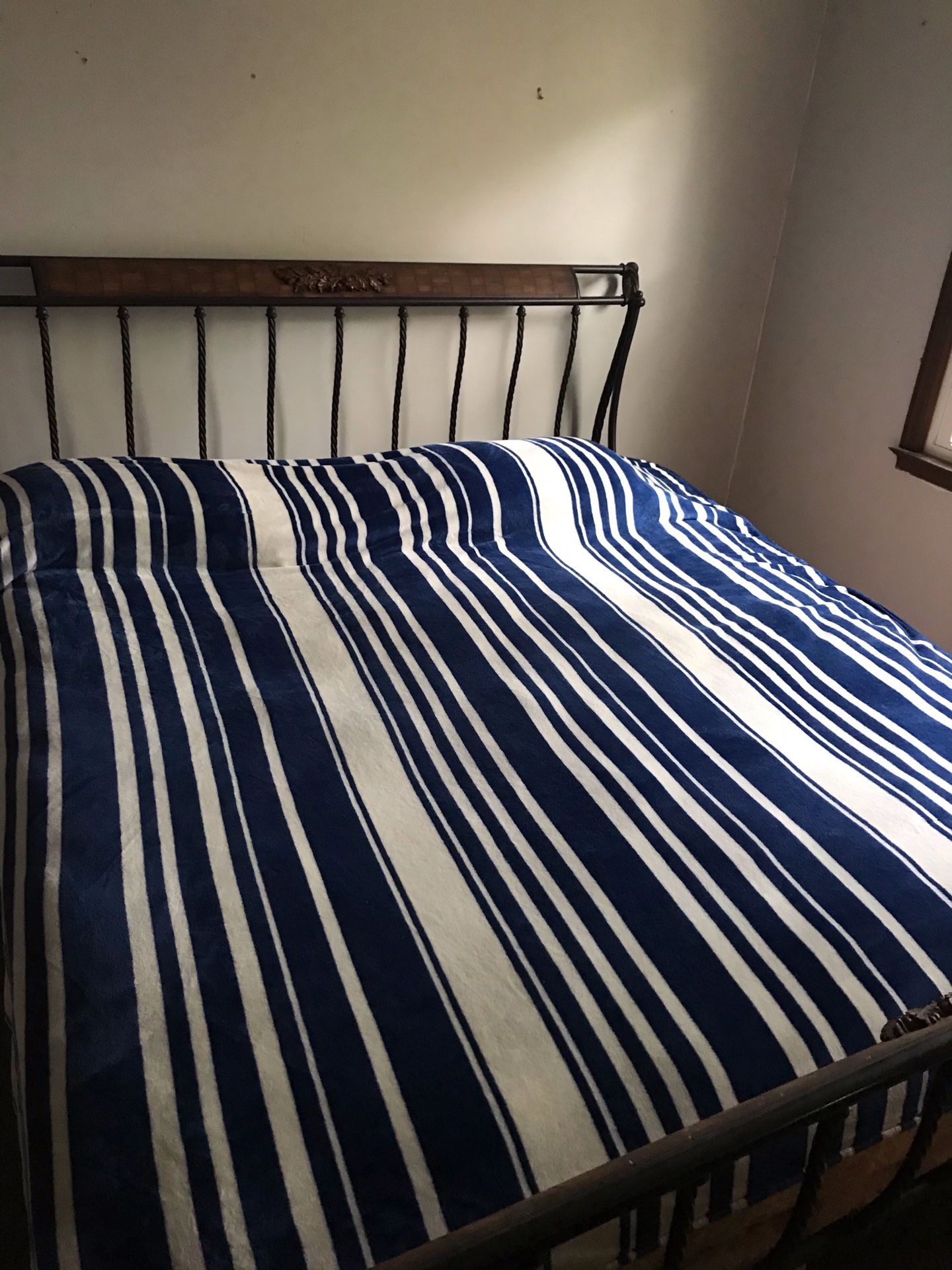 King size bed frame(metal), Mattress, and Box Springs