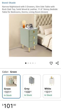 Okasiki Narrow Nightstand with 3 Drawers