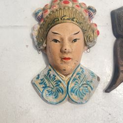 Vintage Chinese clay facial makeup