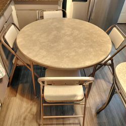 Vtg Samsonite Folding Card Table Set  (4) Chairs