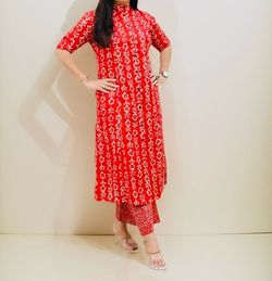 Brand new Indian Trendy Most Insta watch Beautiful Soft Cotton Kurti and wide leg pant 2 piece Set, Diwali, Festivals