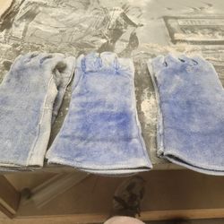 3 Sets Of USED WELDING GLOVES  OR HEAT GLOVES 13"  LONG $15 FOR ALL 3 SETS