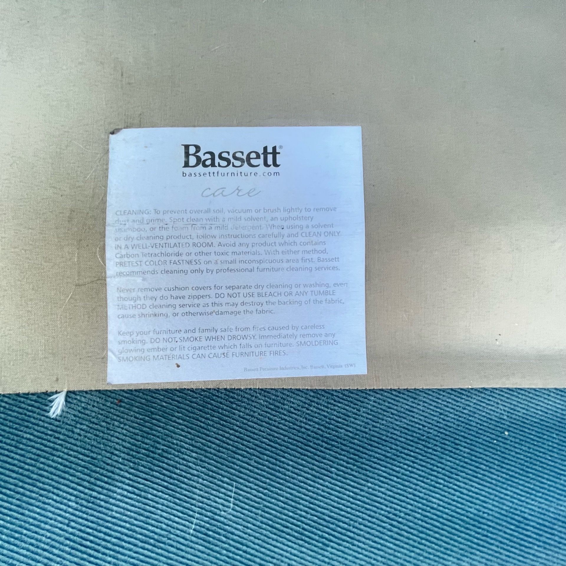 Couch for sale. Blue fabric in great condition
