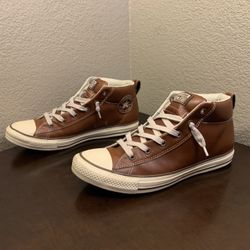 Converse Leather All-Star Chuck Taylor Street 136420C Brown Mid Top Men’s 10