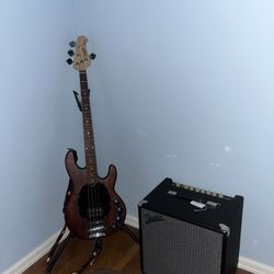 Sterling Stingray Bass Guitar and Rumble 40 Fender Bass Amp