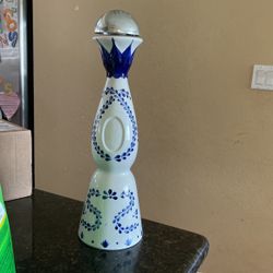 Empty tequila azul Bottle