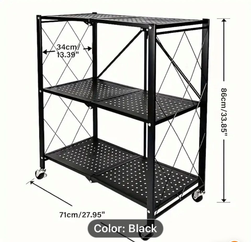 Sturdy Three Layer Shelf, Foldable For Easy Storage