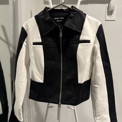 Under by FPA Black & White Leather-Like Jacket – Size M – Statement Piece