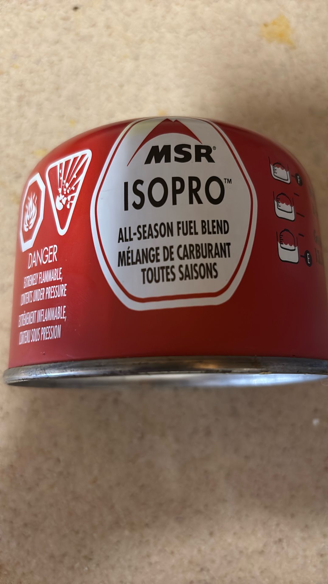 MSR IsoPro Fuel Canister for Backpacking and Camping Stoves, 8oz / 227gq
