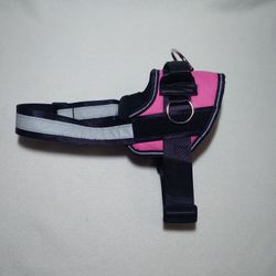 No Pull Dog Pet Harness Adjustable Control Vest Reflective Hot Pink Size Medium 