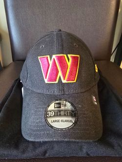 Washington Commanders stretch-fit cap featuring a structured crown and curved visor