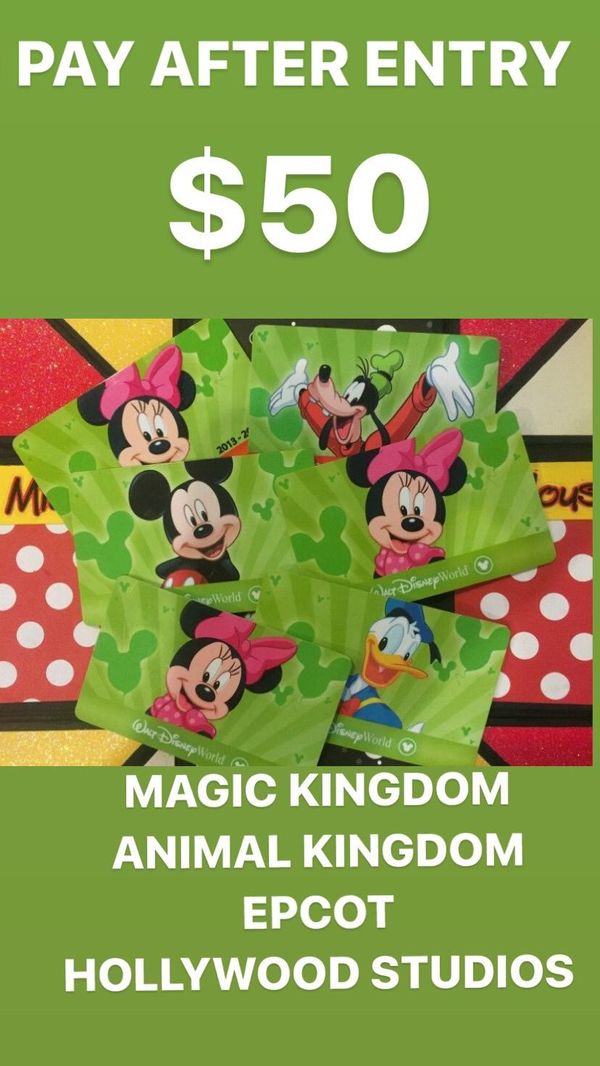 Disney world park tickets magic kingdom animal kingdom Epcot Hollywood