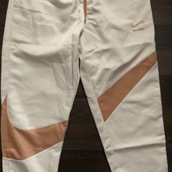 Nike Sportswear Water Repellent Swoosh Joggers Pants Mens Large Beige DD6057-219