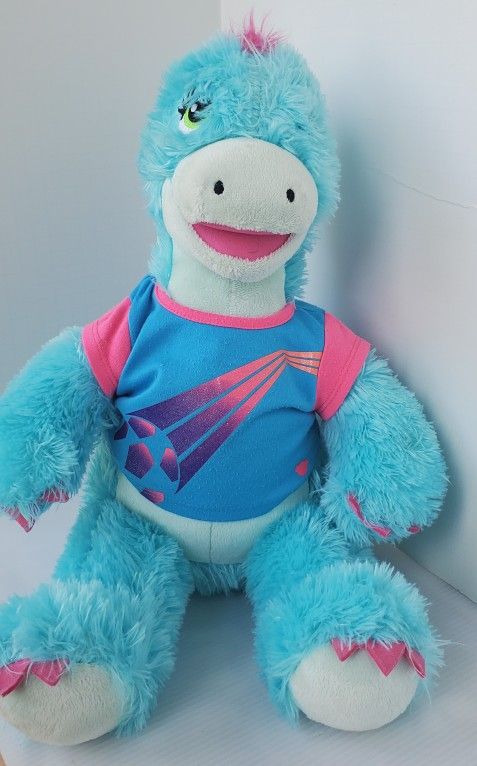 BAB Build a Bear Workshop Dinosaur TURQUOISE Pink Blue STEGOSAURUS 18” Plush Toy