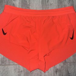 Nike Dri Fit AeroSwift Running Shorts Orange Bordeaux CZ9398-635 Womens X-Large