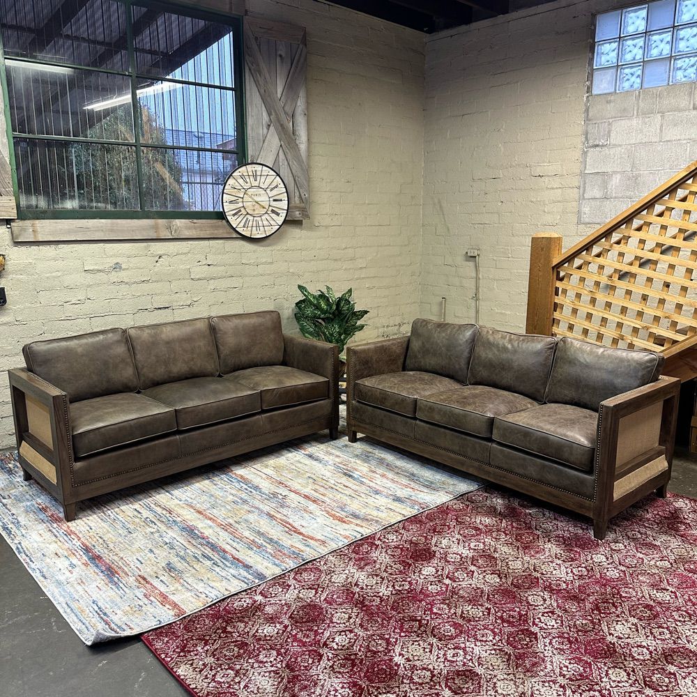 Rustic Couches Top Grain Leather Sofa Set (Delivery Available)