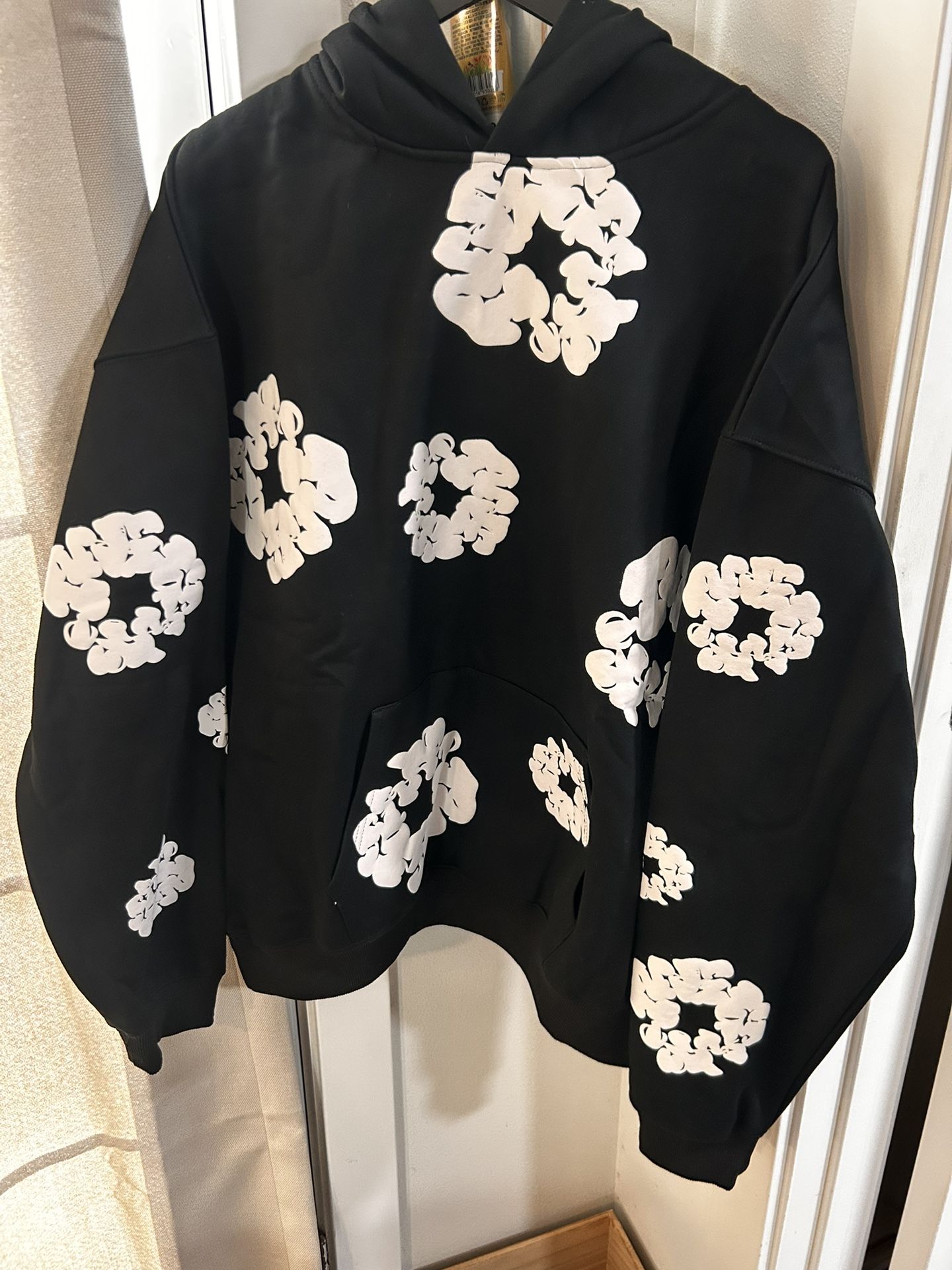 Black On White Denim Tears Hoodie Size L