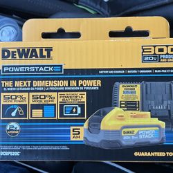 Dewalt Powerstack Battery 🔋 5.0 AH And Charger 🔌 Kit.! Brand New.!! 📦 