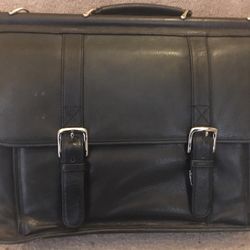 Leather satchel - Size 17 X 13 X 4 - Expandable