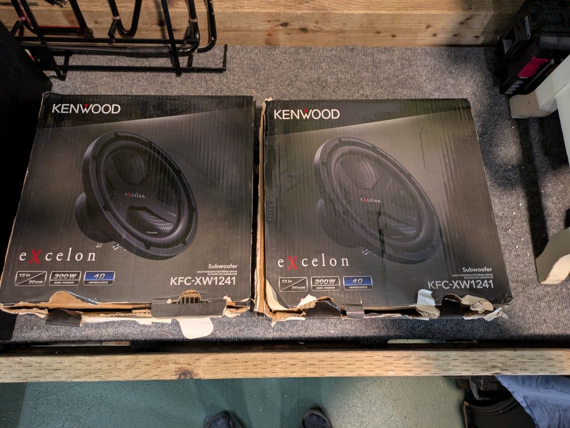 Pair Of Kenwood Excelon 12-in Subwoofers/ Speakers