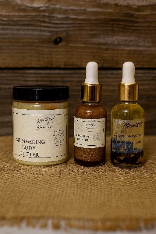 Shimmering Body Oil And Body Butter Set Dark Radiance