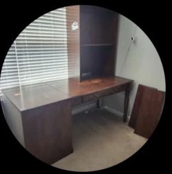 Brown Wooden Office / Computer Desk – Free Delivery