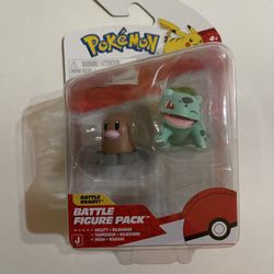 Pokémon Battle Figure 2-Pack featuring Diglett and Bulbasaur figures