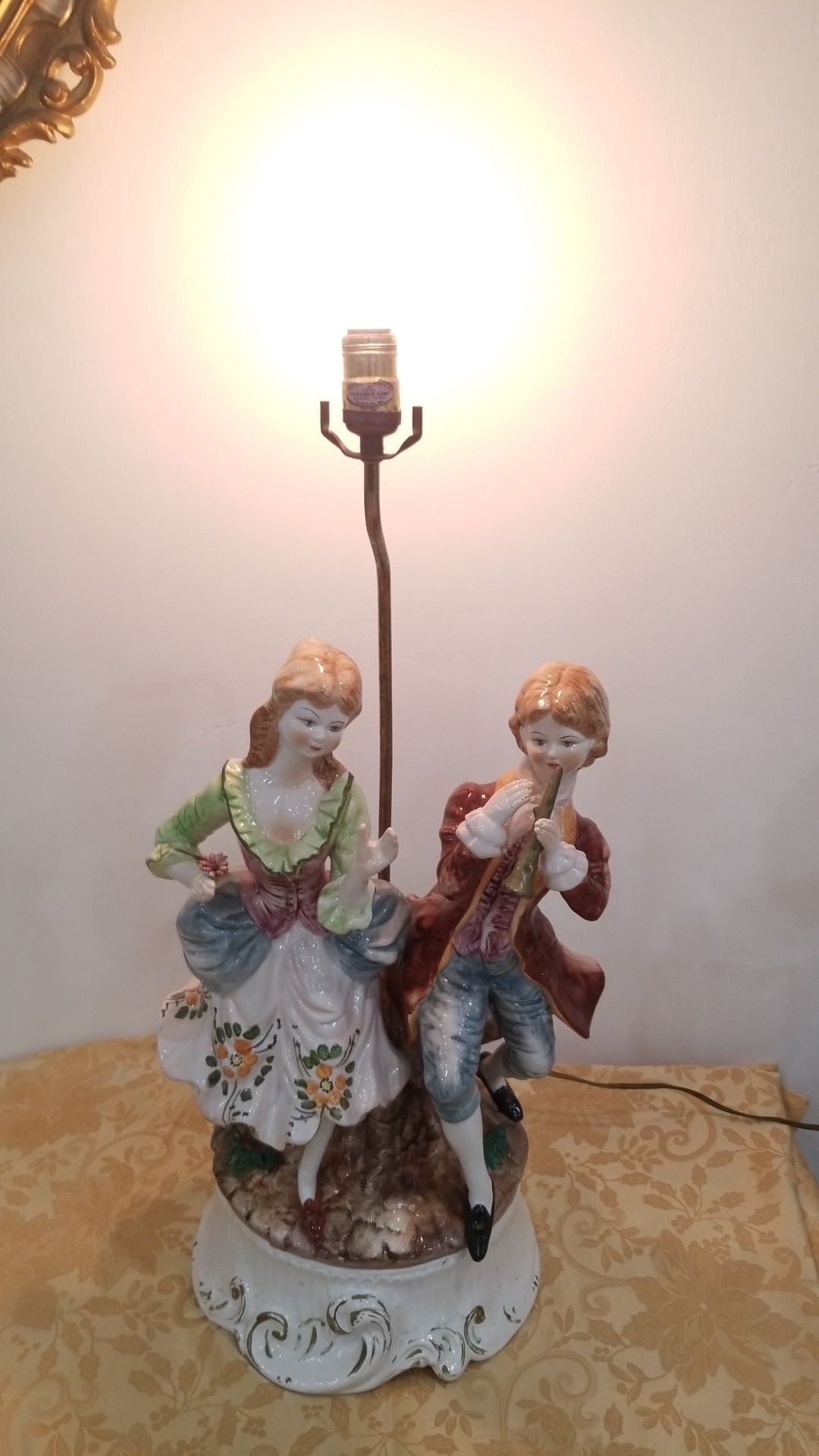 Antique Capodimonte porcelain lamp