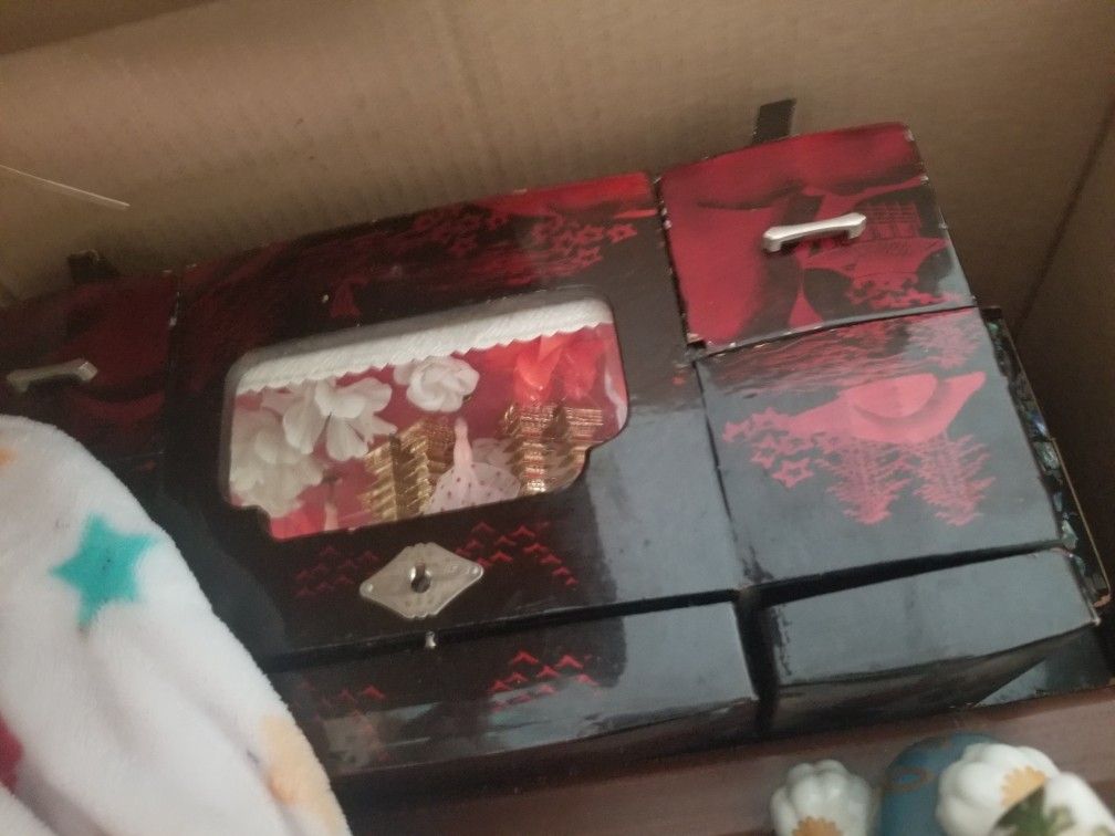 Old Asian jewelry box large