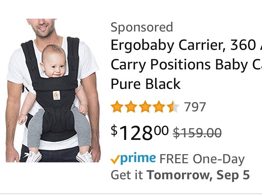 Ergo Baby - black 360 carrier with infant insert