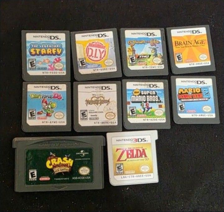 8 Ds Games 1 3ds game and 1 gba game