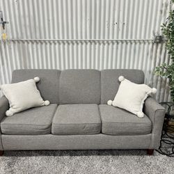Stylish Gray Sofa Couch - Just Cleaned - Comfy - Delivery Available 