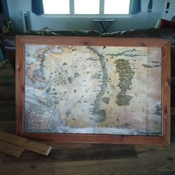 4ft X 5ft Lord Of The Rings Map In Frame. No Glass