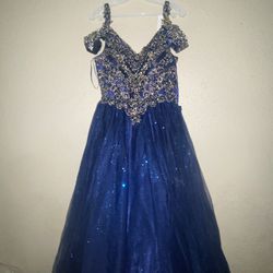 Navy blue mini quinceanera dress