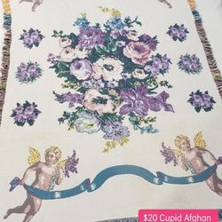Cupid Afghan Throw Blanket 4ft X 6ft