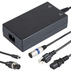 24V 5A Rapid Battery Charger 3-pin XLR Connector with 3 Universal sockets Lithium Smart Auto Battery Charger for Wheelchairs amp Scooters 100-240V Inp