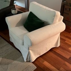 White Ikea Sofa Chair Moving