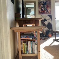 Solid Wood End Table / Book Shelf 