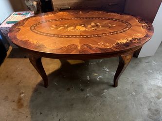 Oval vintage wood table