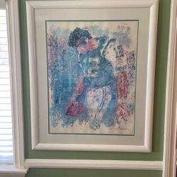 A beautifully framed picture of Joe Namath by Lee Roy Nieman